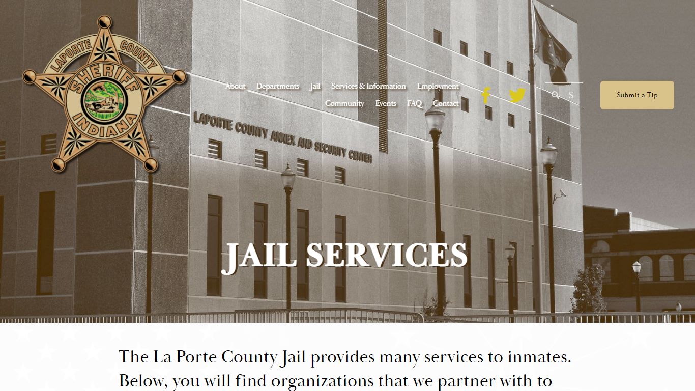 Jail Services — La Porte County Sheriff's Office